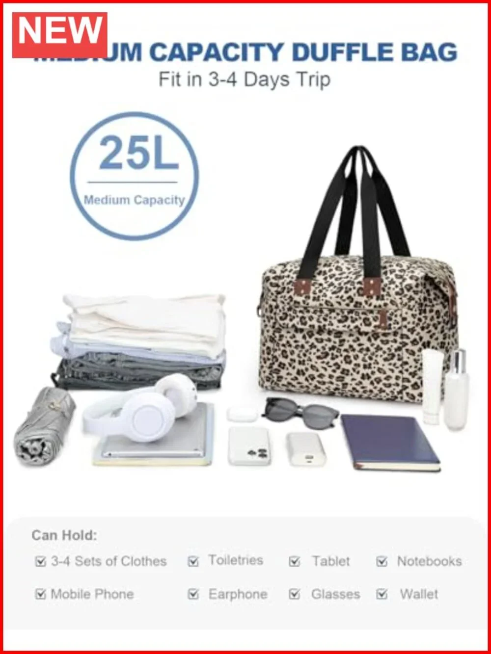 Waterproof Travel Duffle Bag Weekender Overnight Carry On Gym Tote